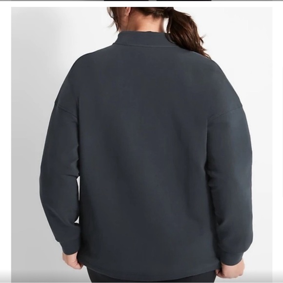 Banana Republic BR Standard Scuba-Knit Sweatshirt Tunic Silky Coal XS - Picture 2 of 9